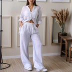 Conjunto Mujer Camisa y Pantalón de Lino Chinaglia