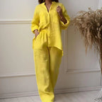 Conjunto Mujer Camisa y Pantalón de Lino Chinaglia