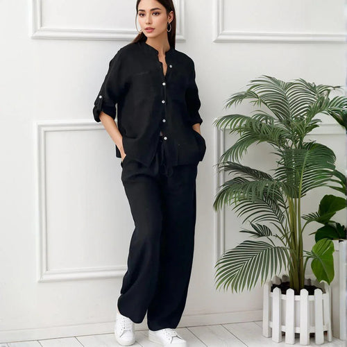 Conjunto Mujer Camisa y Pantalón de Lino Chinaglia